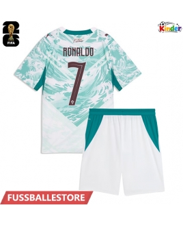 Günstige Portugal Cristiano Ronaldo #7 Auswärts Trikotsatzt Kinder WM 2026 Kurzarm (+ Kurze Hosen)